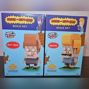 BEAVIS & BUTT-HEAD BlockHead Snap & Switch Brick Set 90s MTV Buildable Figures